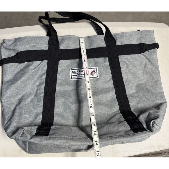 Multi Pocket Canvas Tote Bag with Zipper, Medium Work Bag Compartments Unisex - Picture 6 of 8